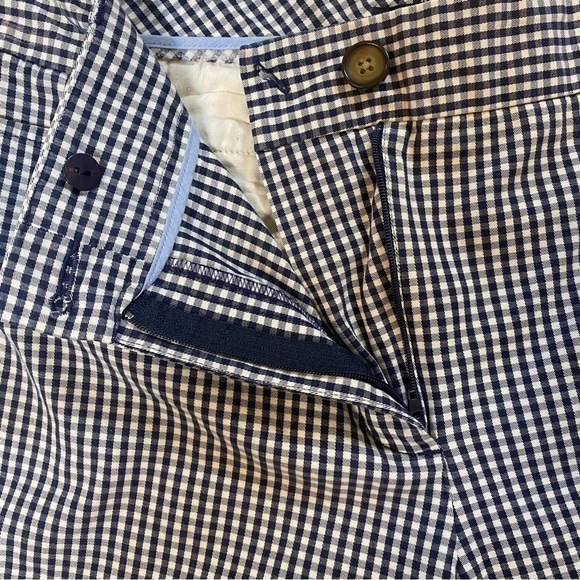 🌷Lands End Fit 2 Navy Blue and White Checkered Gingham Shorts Plus Size 16‎ - Picture 2 of 10